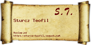 Sturcz Teofil névjegykártya